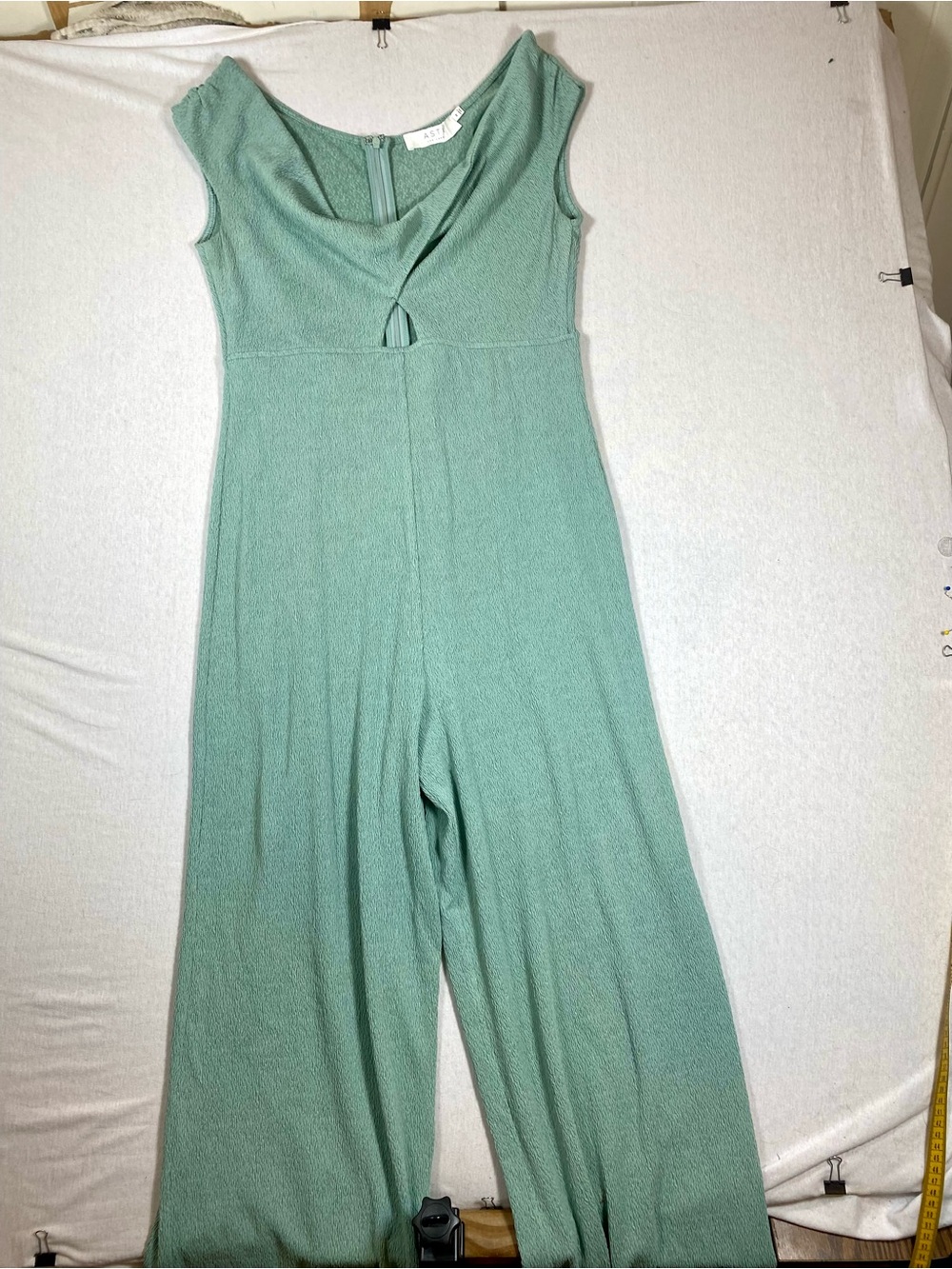 Astr Sage Green Wide-Leg Jumpsuit